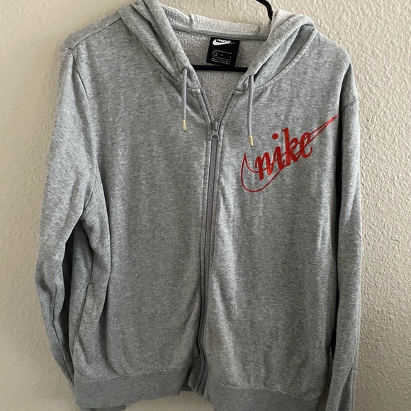 Nike Tops - SUMMER SALE! EUC Nike glittered red logo zip up hoodie